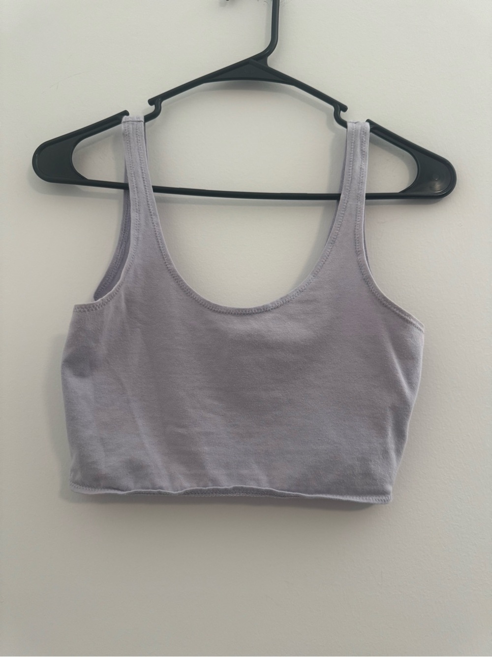 Topshop Lavender Cotton Scoop Neck Cropped Tank Top